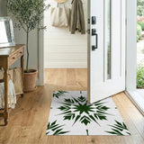 Green Geometric Starburst Leaf Area Rug