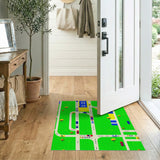 Retro Pixel City Street Area Rug