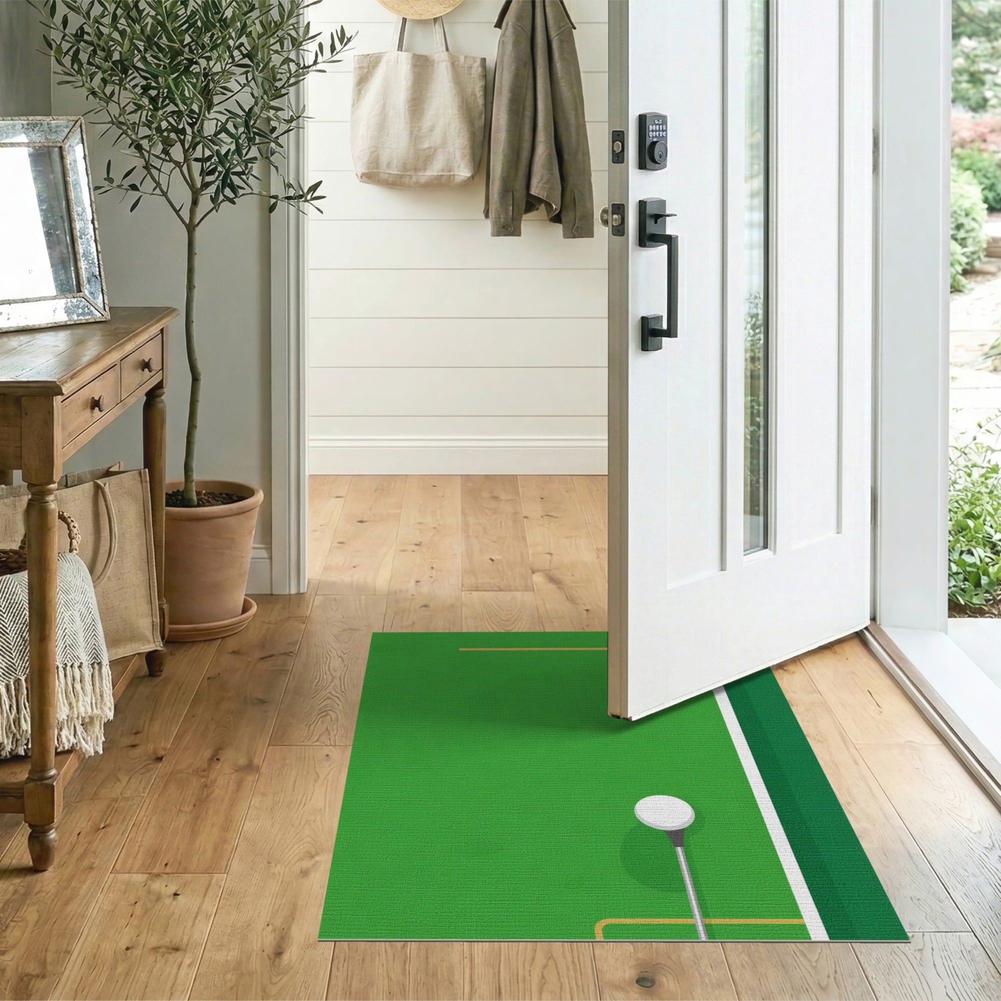 ODIKA Washable Golf Course Area Rug - Low Pile Non-Slip Putting Green Carpet