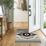 Tribal Eye Heritage Rug in Beige Black