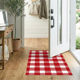 Red Checkered Gingham Area Rug
