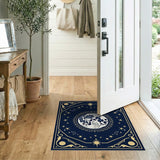 Celestial Full Moon Stars Navy Area Rug