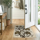 Ornate Gold Grape Vine Floral Rug