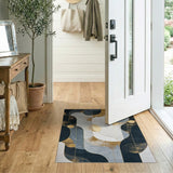 Abstract Navy Gold Geometric Area Rug
