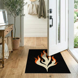 Orange Fiery Orange Flame Abstract Area Rug