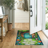 ODIKA Washable Whimsical Enchanted Garden Kids Rug - Low Pile & Non-Slip