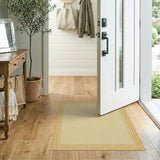 ODIKA Washable Gold Greek Key Area Rug - Low Pile Non-Slip Non-Shedding Pet Friendly Carpet