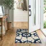 Nautical Ship Wheel Repeating Pattern Rug