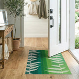 Ombre Green Fern Striped Area Rug