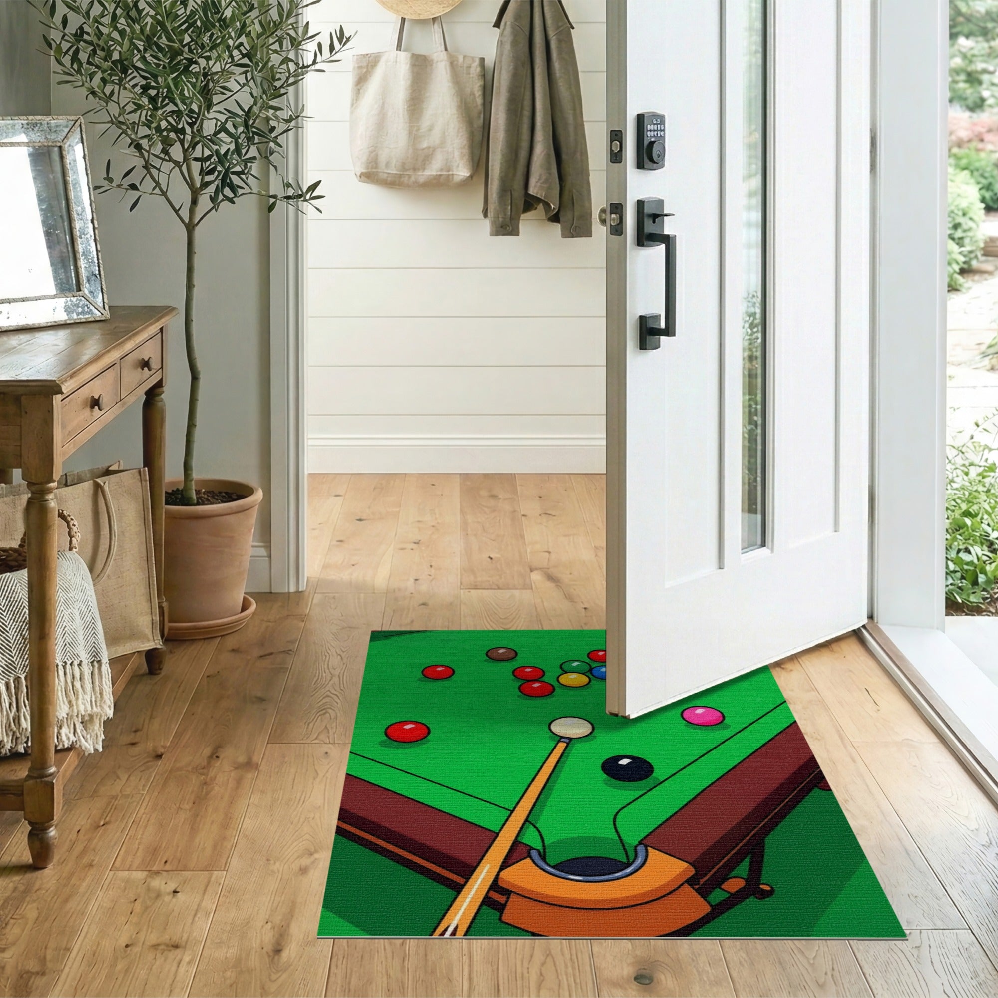 Cartoon Pool Table Billiards Area Rug