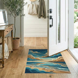 Dramatic Cloudy Skies Ocean Beach Area Rug