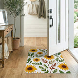 Vibrant Yellow Sunflower Floral Floral Vintage Area Rug