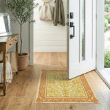 Opulent Gold Floral Ornate Area Rug