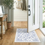 Blue Floral Bird Vintage Area Rug