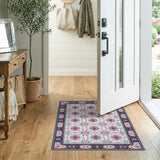 Pink Teal Persian Medallion Area Rug