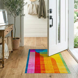 Multi-color and Patterns Vibrant Curved Geometric Multi-Color Area Rug