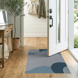 Blue Wave Abstract Textured Area Rug