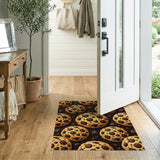 ODIKA Chocolate Chip Cookie Pattern Washable Area Rug - Low Pile Non-Slip Fun Foodie Decor