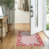 Cherry Border Pink Area Rug