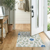 White Chamomile Blue Cornflower Floral Area Rug