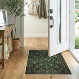 Green Persian Fish Mandala Area Rug