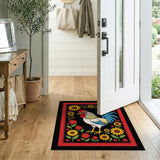 Rustic Rooster Sunflower Area Rug