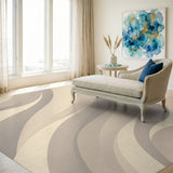 Beige Abstract Wave No. 7 Area Rug