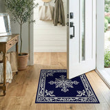 Traditional Persian Navy Blue Traditional Persian Mandala Rug