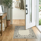 Ornate Floral Frame Area Rug