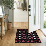 Spooky Red Floral Ghosts Area Rug