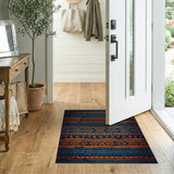 Tribal Geometric Blue Teal Area Rug