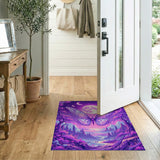 Magical Purple Butterfly Moon Forest Area Rug