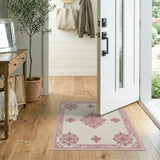 Ornate Pink Medallion Persian Area Rug
