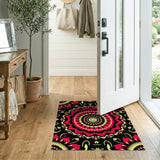 Multi-color and Patterns Boho Chic Vibrant Pink Mandala Boho Area Rug