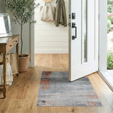 Grey Rust Abstract Distressed Area Rug
