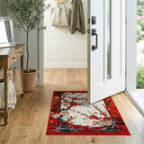 Red Plum Blossom Chinese Floral Area Rug