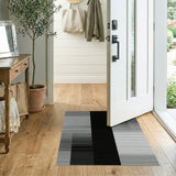 Black and White Geometric Modern Black White Vertical Stripe Area Rug