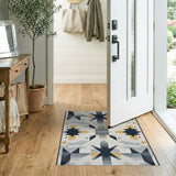Grey Geometric Star Southwestern Area Rug