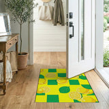 Vibrant Lemon Slice Fruit Pattern Yellow Area Rug