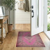 Pink Grey Southwestern Geometric Area Rug