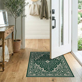 Traditional Persian Emerald Green Persian Medallion Area Rug