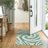 Teal Wave Abstract No. 2 Area Rug