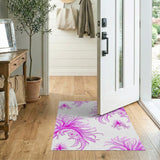 Elegant Pink Swirling Floral Area Rug