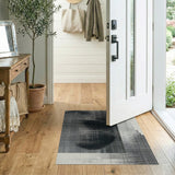 Black and White Abstract Black White Grid Area Rug