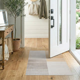 Modern Beige Neutral Striped Block Area Rug