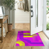 Vibrant Pink Yellow Geometric Abstract Area Rug