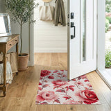 Pink Floral Vintage Blush Pink Rose Floral Vintage Area Rug