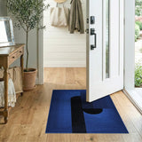 Modern Navy Blue Geometric Arch Rug