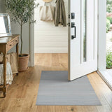 Modern Grey Striped Geometric Area Rug