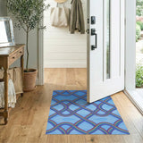 Rainbow Interwoven Loop Washable Area Rug